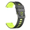 NUBO Xiaomi Mi Watch S1/S2/S3/S4 szilikon óraszíj (22 mm) – Fekete-fűzöld (Gyorskioldós)