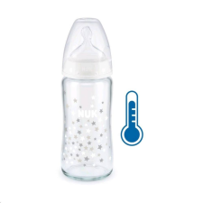 Nuk Üveg cumisüveg széles nyakkal NUK FC hőmérséklet-jelzővel 240 ml fehér cumisüveg