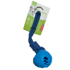 Nunbell jutalomfalattal tölthető kötél labda kutya játék, 30 cm, kék játék kutyáknak