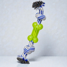 Nunbell Kutya kötél játék fogtisztító gumicsonttal 24cm játék kutyáknak