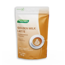 Nutriqa bio koffeinmentes vegán ashwaganda-kurkuma latte 125 g reform élelmiszer
