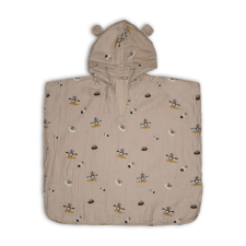 Nuuroo Flor muszlin poncsó - Beige surfer babatörülköző, kifogó