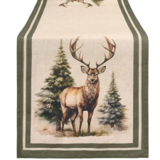 Nuvole di Stoffa Asztali futó 50x150cm Bosco incantato, szarvas lakástextília