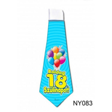  Nyakkendő NY083 Boldog 18. szülinapot kék - Tréfás Nyakkendő vicces ajándék