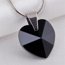 . Nyaklánc, Crystals from SWAROVSKI® kristályos szív alakú medállal, éjfekete nyaklánc