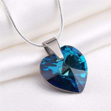 Nyaklánc, szív formájú, bahama kék SWAROVSKI® kristállyal, 18mm ART CRYSTELLA® nyaklánc