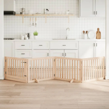  nyárfa 4 paneles összecsukható kutyakapu ajtóval 320 cm kutyafelszerelés