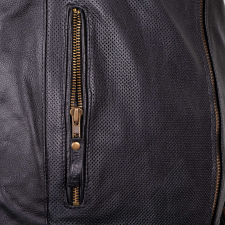  Nyári bőr motoros kabát W-TEC Gradac fekete 4XL motoros kabát