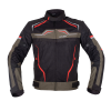 Nyári motoros dzseki W-TEC Rovin, szellőzőpanelek, tépőzár, 600D poliészter, visionight fényvisszaverő elemek fekete-zöld-piros 3XL