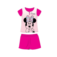  Nyári rövid ujjú gyerek pamut pizsama - Disney Minnie egér - Minnie felirattal - pink - 104
