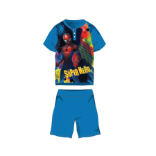 Nyári rövid ujjú gyerek pamut pizsama - Pókember - Super Hero felirattal - középkék - 110 gyerek hálóing, pizsama