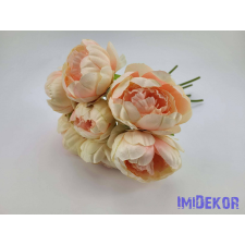 Nyílt Peónia 7 fejes kötegelt selyemvirág csokor 35 cm - Barack-Rózsaszín dekoráció