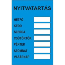  Nyitva tartás - öntapadó, 160*240mm információs tábla, állvány