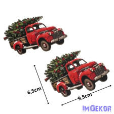  Nyomtatott dekorkarton - Autó fenyővel 2db/csomag dekorációs kellék