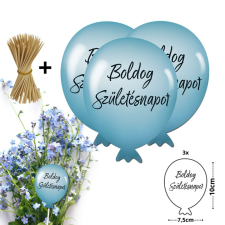 Nyomtatott dekorkarton - Boldog születésnapot lufi - pasztell kék 3db/csomag party kellék