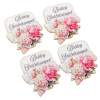  Nyomtatott dekorkarton Boldog születésnapot virágos tábla 6cm 4db-os