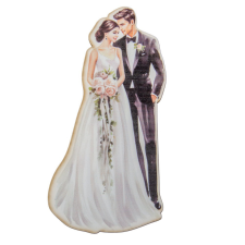  Nyomtatott dekorkarton Házaspár tábla (fekete) 12,5cm dekorációs kellék