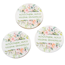  Nyomtatott dekorkarton - Köszönjük, hogy velünk ünnepelsz 5cm 3db-os dekorációs kellék