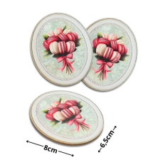  Nyomtatott dekorkarton - Macaron csokor ovál tábla 3db/cs dekorációs kellék