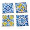  Nyomtatott dekorkarton Mediterrán csempe minta 6x6cm 4db-os csomag