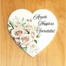  Nyomtatott dekorkarton - szív, 'Anyák napjára szeretettel' felirattal. Mérete: 9 cm dekorációs kellék