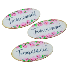  Nyomtatott dekorkarton - Tanárnéninek ovál tábla 8cm 3db-os dekorációs kellék