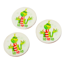  Nyomtatott fa tábla Grincs 5cm 3db-os dekorációs kellék