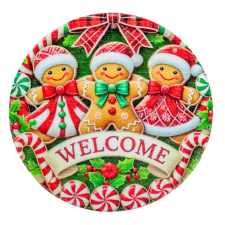  Nyomtatott fa tábla koszorú közép Mosolygós mézik 11,8cm dekorációs kellék