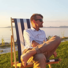  Nyugágy Kék-Fehér csíkos 1 kerti bútor