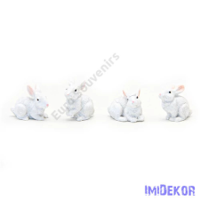  Nyuszi fehér figura 4cm dekorációs kellék