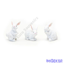  Nyuszi fehér figura 6cm dekorációs kellék