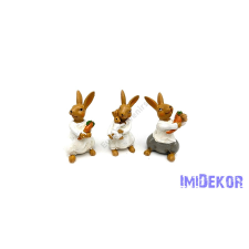  Nyuszi fehérben 8x4x3 cm dekorációs kellék