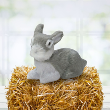  Nyuszi ülő szürke prémium dekorációs kellék