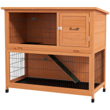 Oasom Kisállatketrec kifutóval 123x63x112 cm vízálló narancs színű nyúlketrec ketrec, szállítóbox rágcsálóknak