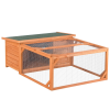 Oasom Kisállatketrec szabadtéri kifutóval 125,5x100x49 cm kihúzható aljjal, vízálló zöld-natúr
