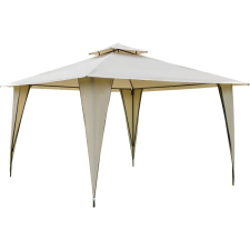 Oasom Luxus pavilon party sátor 350x350x270 cm dupla tetővel bézs színben kerti tárolás