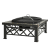 Oasom Mobil tűzrakó szikrafogóval, rostélyos kerti grill BBQ fekete 76x76x47 cm