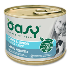 Oasy Dog Konzerv OP Puppy&Junior Small/Mini Lamb 200g kutyaeledel