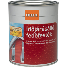 OBI időjárásálló fedőfesték vízzel higítható, mélyfekete, selyemmatt, 750 ml favédőszer és lazúr