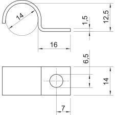 OBO 1009168 1015 14 G Rögzítőbilincs, könnyű kivitel, 14mm galvanikusan horganyzott acél villanyszerelés