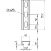 OBO 1122933 MS4121P0200FT Szerelősín MS4121, perforált résszélesség 22mm, 200mm merítetten tűzihorganyzott acél