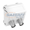 OBO 6105102 MTS-2BC F RW1 Modul 45 Bnc Csatlakozóaljzat kettes hüvely-hüvely 45x45mm hófehér polikarbonát