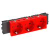 OBO 6120388 STD-D0C SRO3 Csatlakozóaljzat 0°, 3-As védőérintkezős, Rapid 45-höz 250V, 10/16A piros polikarbonát