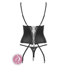 Obsessive Laluna corset &amp; thong black S/M egyéb erotikus kiegészítők nőknek
