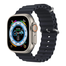 Óceán szilikon szíj Apple Watch (38/40/41mm) óceán szilikon óraszíj fekete okosóra kellék