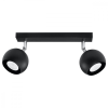  OCULARE mennyezeti lámpa 2xGU10 fényvisszaverő mozgatható halogén lámpatest 30cm fekete SOLLUX