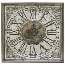  Ódon antik bronzos óraszerkezetes kvarc falióra római számokkal 84x84x9,5cm falióra