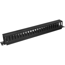 OEM 19" kábelrendező panel 1U egyoldalas műanyag, fekete asztali számítógép kellék