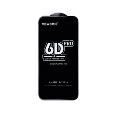 OEM 6D Full Glue edzett üveg - Samsung Galaxy S22 fekete üvegfólia mobiltelefon kellék