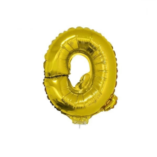 OEM Arany 'Q' Fólia Lufi - 40 cm, Héliummal és Levegővel Tölthető party kellék